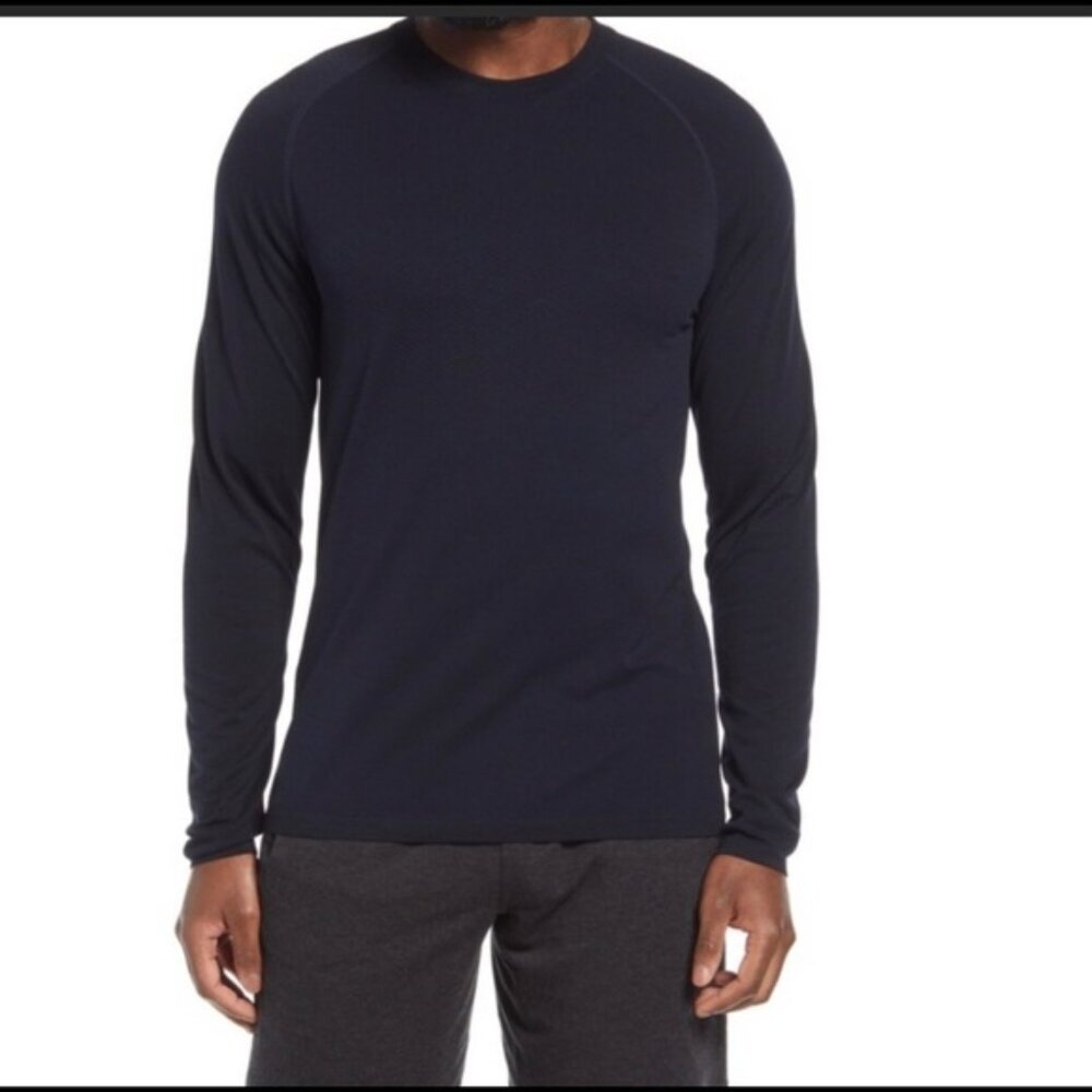 3/$25 Zella Seamless Performance Long Sleeve T Shirt Top S‎ Mens Workout Black